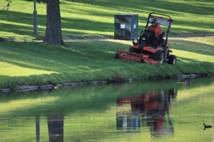 lawn mower, riding on